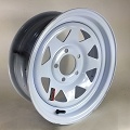 14x6 White Painted Steel Spoke Wheel 5x4.50 Bolt