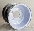 8x7 Solid White Steel OEM Trailer Wheel, 4 on 4 Bolt, 940 lb Max Capacity